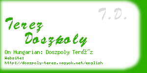 terez doszpoly business card